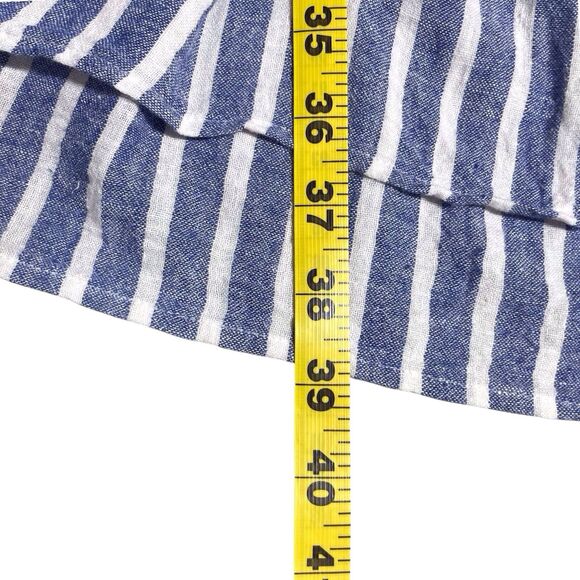 Rails Angelina Striped Smocked Tunic Dress Blue White Linen Blend Size Large - Picture 15 of 16